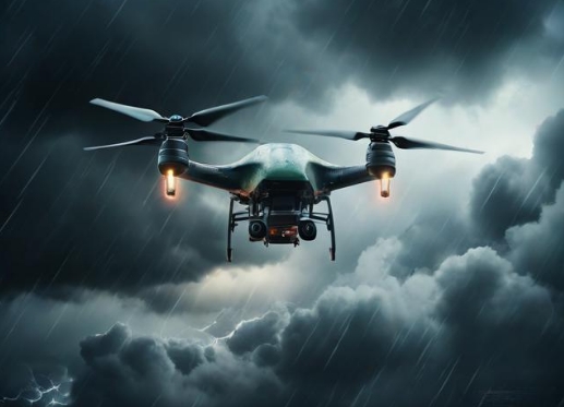 無人機在風暴中